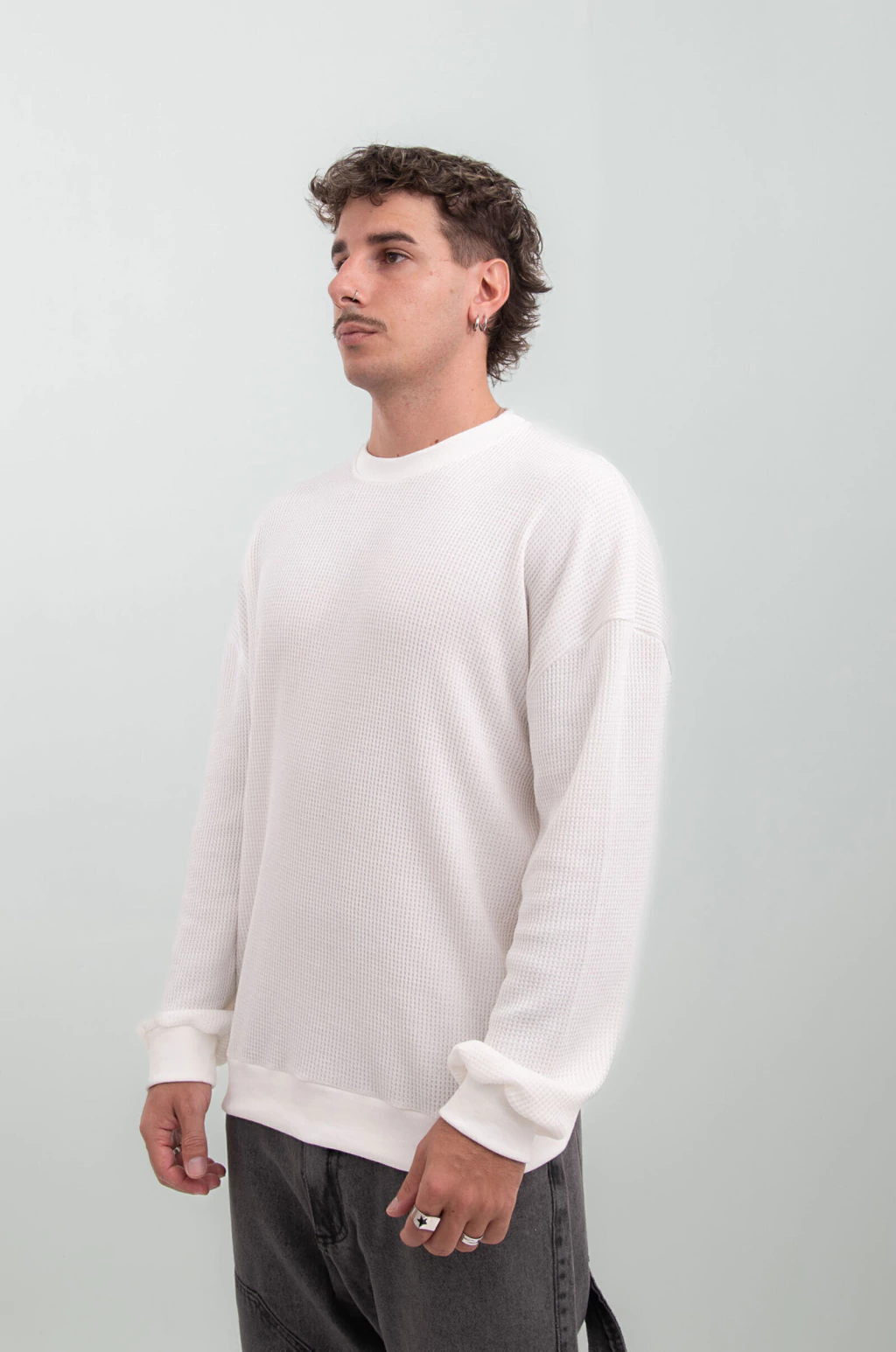 Buzo Honey Blanco detalle